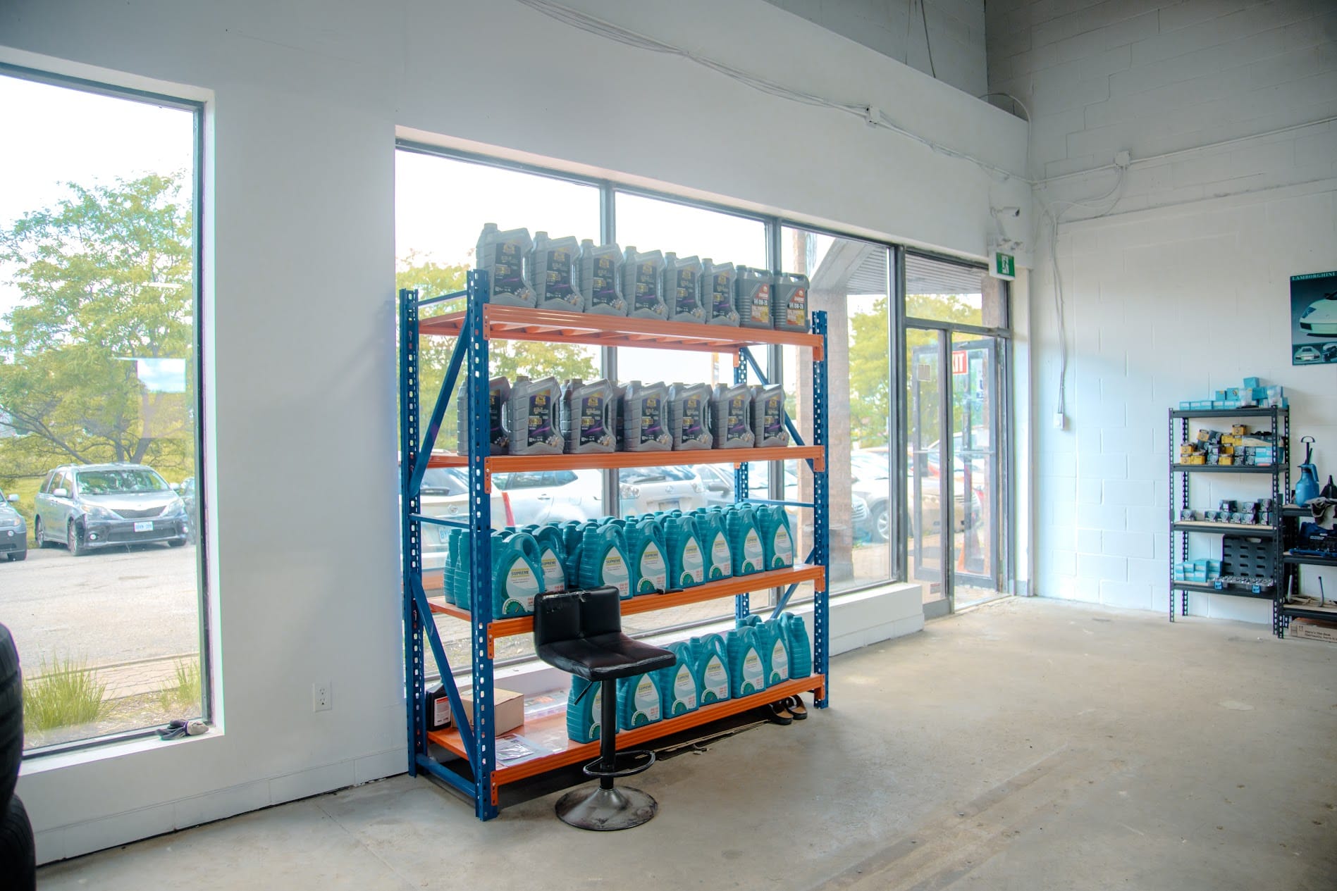 Premium motor oils and automotive fluids display